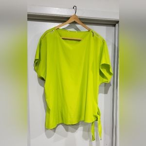 Michael Kors, shell in bright chartreuse, Plus Size 1X